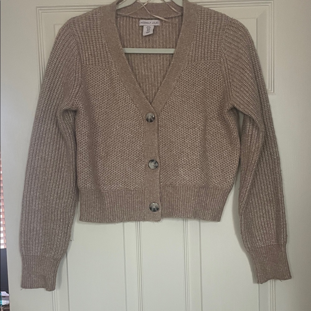 Brown crop knit sweater